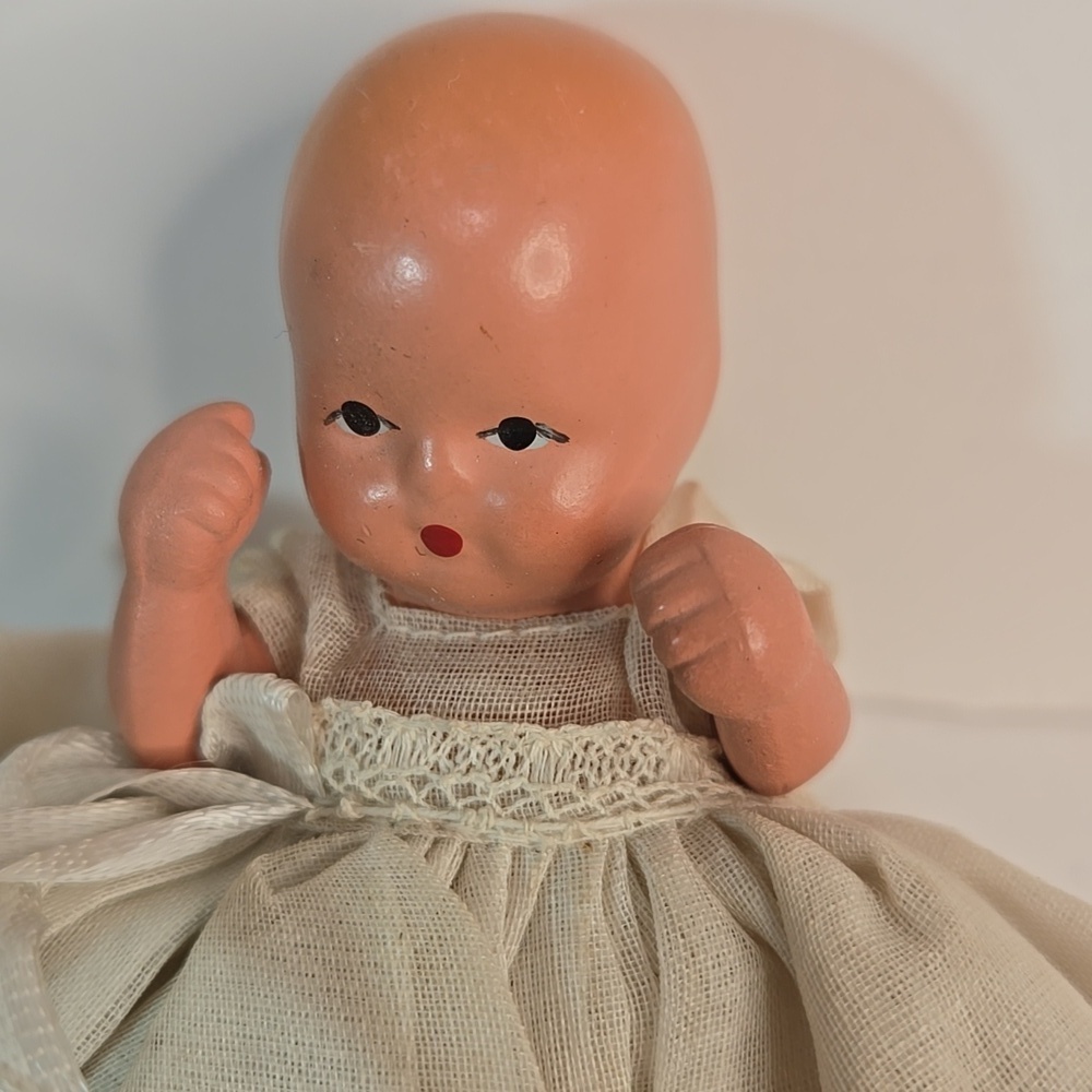 Nancy Ann Storybook Doll Hush-A-Bye Long Dress 1940's Bisque Infant Babydoll - Picture 2 of 13